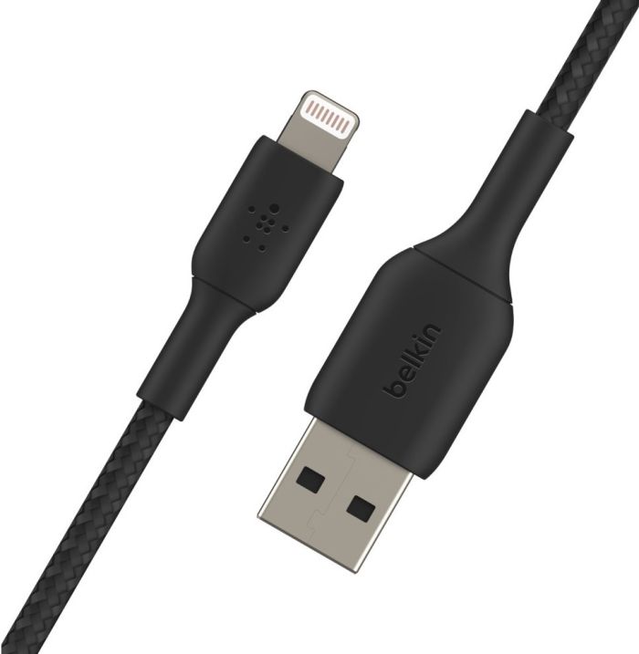 Кабель USB-A > Lightning зарядки/синхронизации Belkin 2м, витой, черный