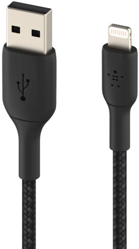 Кабель USB-A > Lightning зарядки/синхронизации Belkin 2м, витой, черный