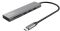 Хаб Trust Halyx USB-С > 3xUSB-А 3.2/SD/microSD, Алюміній, 0.15м, Сірий