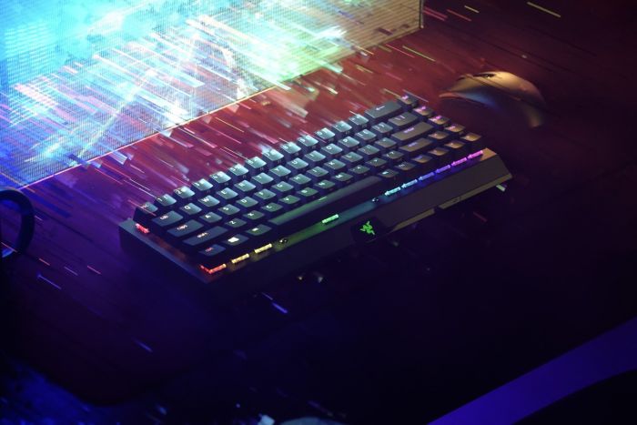 Клавиатура механическая Razer BlackWidow V3 Mini HyperSpeed 68key, Green Switch, USB-A/WL/BT, EN/RU, RGB, чёрный