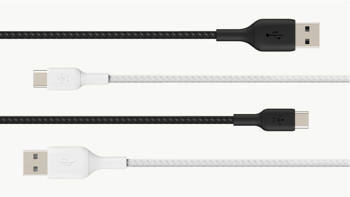 Кабель USB-A > USB-C заряджання/синхронізації Belkin 1м, 15Вт, Type-C, плетений, білий