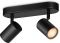 Світильник точковий накладний розумний WiZ IMAGEO Spots, 2х5W, 2200-6500K, RGB, Wi-Fi, чорний