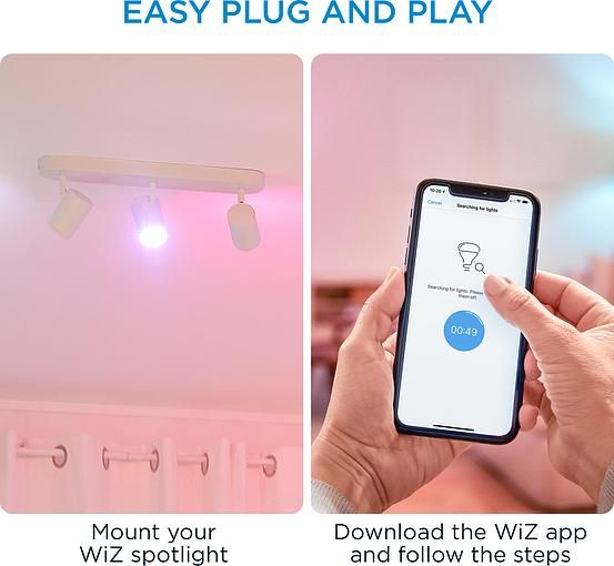 Светильник точечный накладной умный WiZ IMAGEO Spots, 3х5W, 2200-6500K, RGB, Wi-Fi, белый
