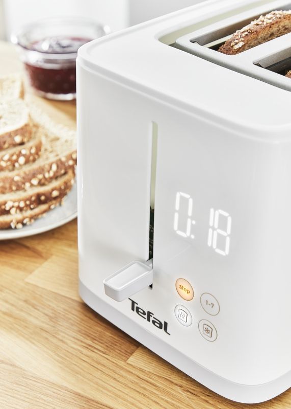 Тостер Tefal Sense 850Вт, LED дисплей, метал/пластик, білий