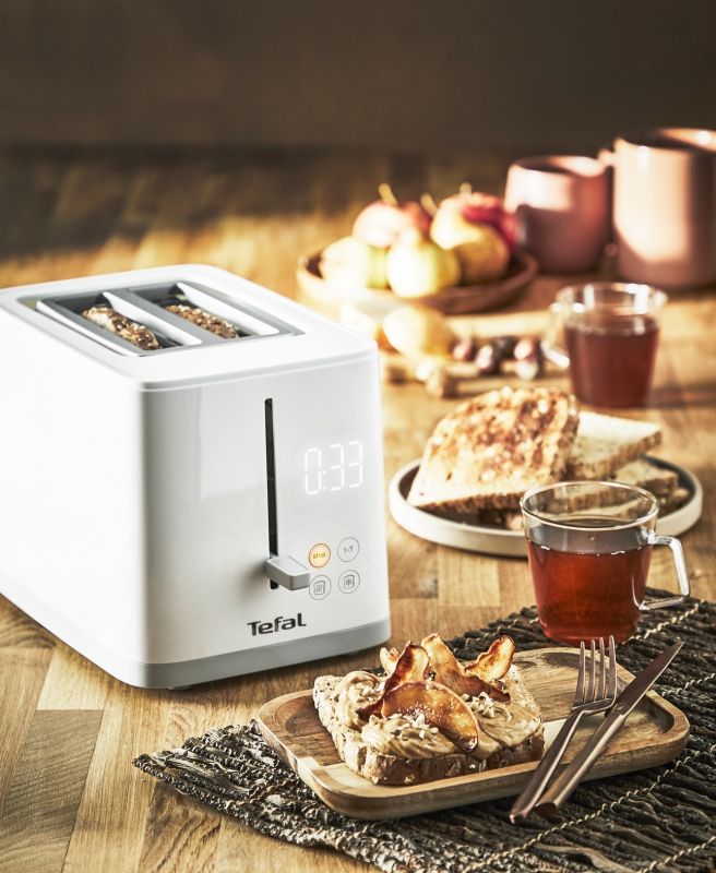 Тостер Tefal Sense 850Вт, LED дисплей, метал/пластик, білий