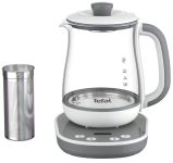Электрочайник Tefal Tastea tea maker 1.5л, стекло, заварник, бело-серый