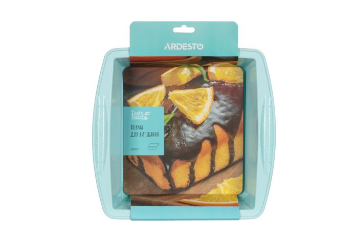 Форма для випікання Ardesto Tasty baking, 26х25х6см, силікон, прямокутна, блакитний
