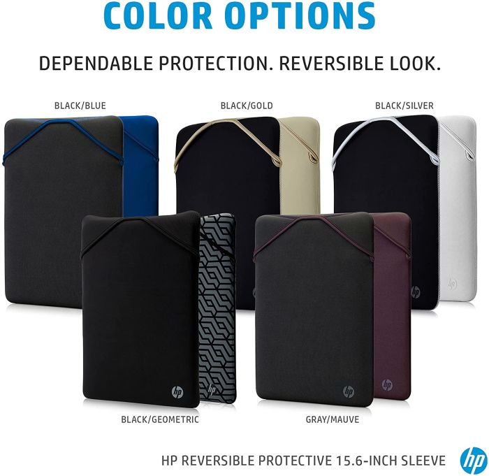 Чохол для ноутбука HP, Reversible Protective, 15", неопрен, чорний/сірий
