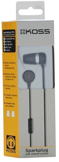 Навушники In-Ear Koss Spark Plug, 3.5 mini-jack, Чорний