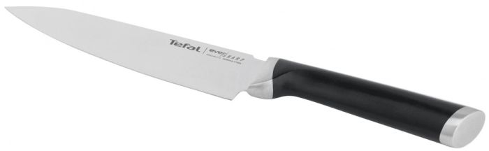 Кухонний ніж кухарський Tefal Eversharp, 16.5см, з чохол-точило нержавіюча сталь, пластик, чорний