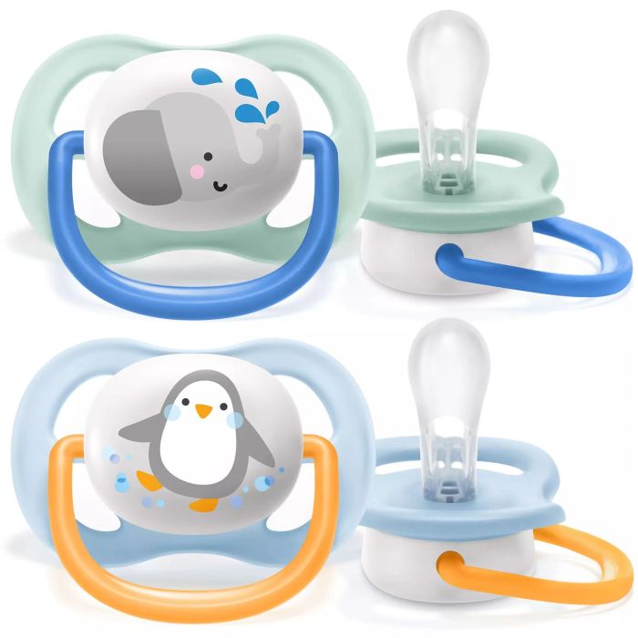 Пустушка Avent Ultra Air 0-6міс, ортодонтична, 2шт, Animal для хлопчиків