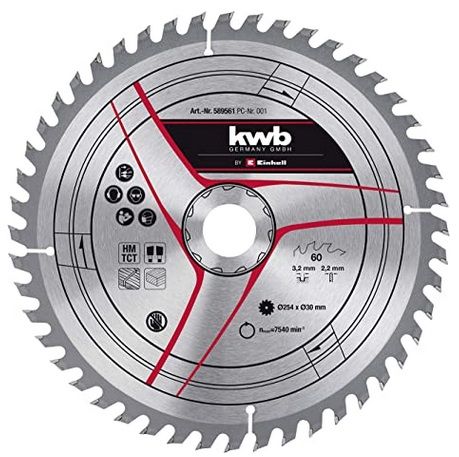 Диск пильний TCT KWB до торцової пилки Einhell, 216х30мм, 60 зубців