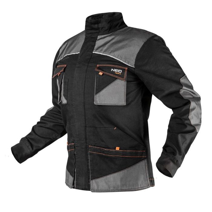 Куртка рабочая Neo Tools HD Slim, усиление тканью Oxford, S(48), черно-серый