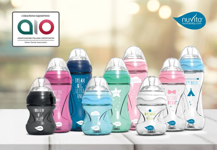 Детская бутылочка Nuvita 6032 Mimic Cool 250мл 3+ Антиколиковая черная