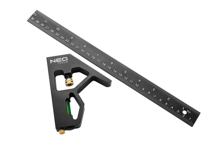 Угольник Neo Tools, 30см, алюминий, рукоятка с высокой точностью наклона