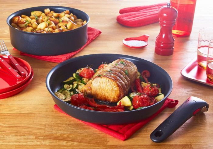 Набор посуды Tefal Ingenio Unlimited, сменная ручка, 13 предметов, алюминий, бакелит, пластик, силикон, стекло, черный