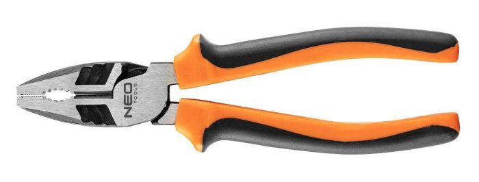 Плоскогубцы комбинированные Neo Tools 40% FS, до 40% уменьшения прилагаемых усилий, 200мм, CrNi