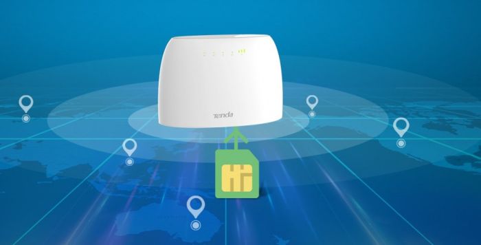 Маршрутизатор TENDA  N300, 4G/LTE, 1xFE LAN, 1xFE LAN/WAN, Cлот для SIM-карты Tenda 4G03