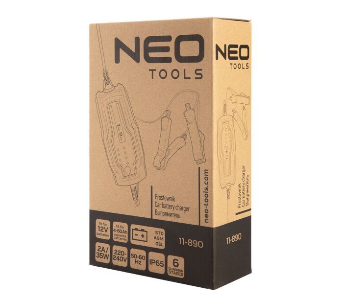 Зарядное устройство Neo Tools, 2А/35Вт, 4-60А•ч, для STD/AGM/GEL аккумуляторов