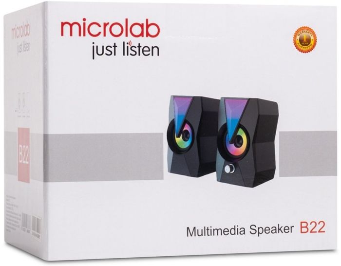 Акустическая система MICROLAB  2.0, USB, mini-jack, черный Microlab B-22