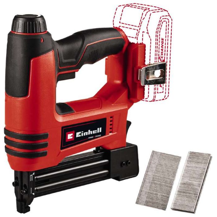 Степлер аккумуляторный Einhell TE-CN 18 Li - Solo, PXC 18В, скобы 16-22/5.7мм, гвозди 15-32/1мм, 20уд/хв, 2.07кг, без АКБ и ЗУ