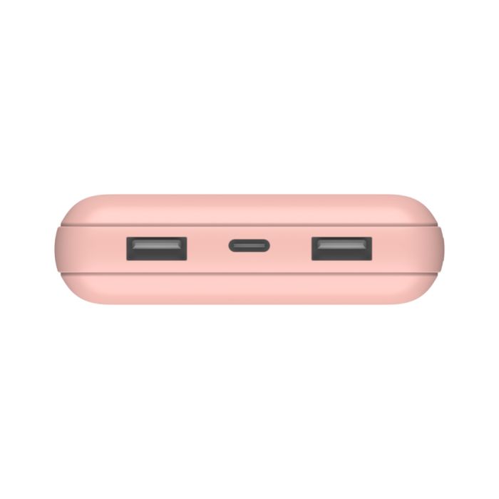 Акумулятор портативний літій-іонний Power Bank Belkin 20000мА·год, 15Вт, 2хUSB-A/USB-C, рожевий