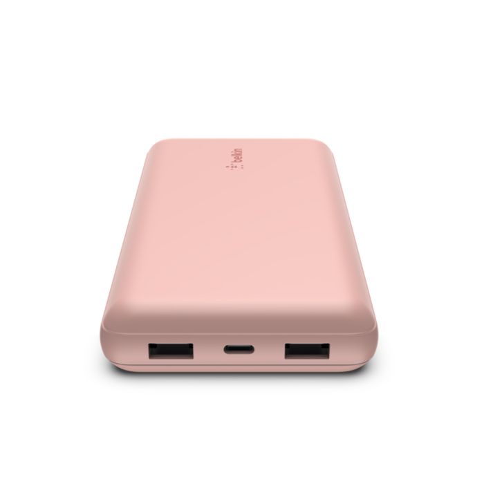 Акумулятор портативний літій-іонний Power Bank Belkin 20000мА·год, 15Вт, 2хUSB-A/USB-C, рожевий