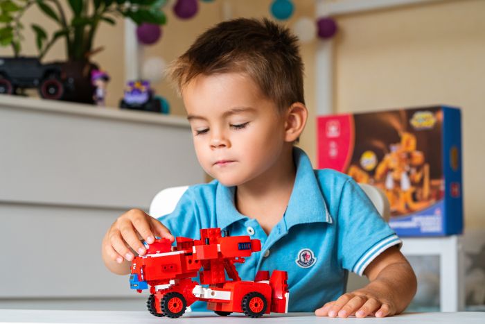 Конструктор-трансформер Super Wings Small Blocks 2in1 Buildable Transforming Vehicle Джетт (Jett)