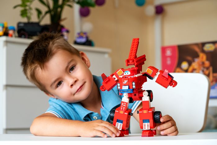 Конструктор-трансформер Super Wings Small Blocks 2in1 Buildable Transforming Vehicle Джетт (Jett)