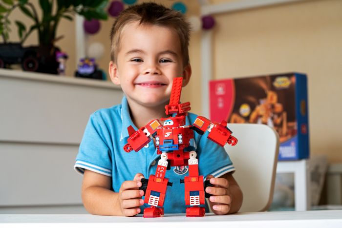 Конструктор-трансформер Super Wings Small Blocks 2in1 Buildable Transforming Vehicle Джетт (Jett)
