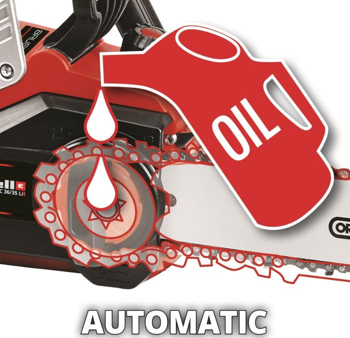Пила цепная аккумуляторная Einhell GP-LC 36/35 Li-Solo, 18В PXC, шина 35см, бесщеточная, 15м/с, 3.79кг, без АКБ и ЗП