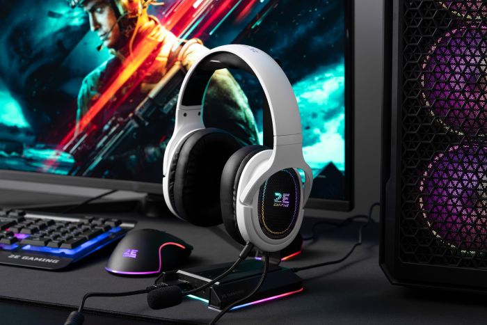 Гарнітура ігрова 2E GAMING HG330, 7.1, USB-A, RGB, 2м, білий