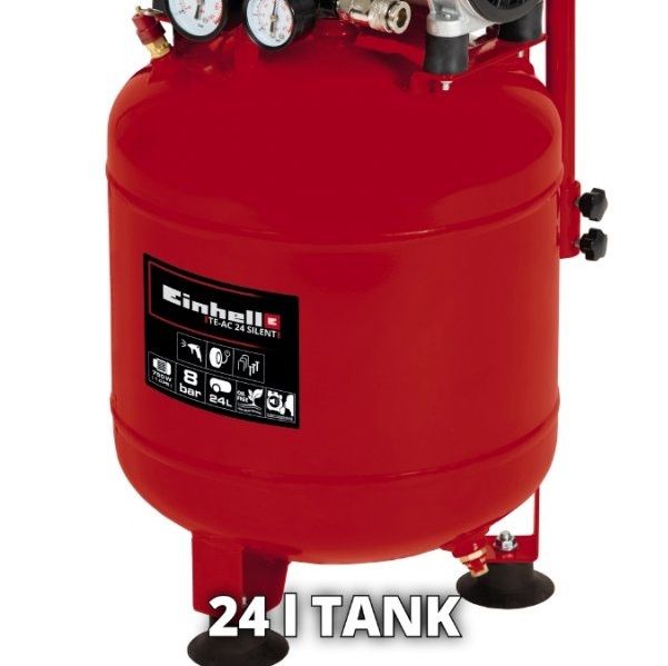 Компрессор воздушный Einhell TE-AC 24 Silent, 750Вт, 24л, 135л/мин, 8бар.
