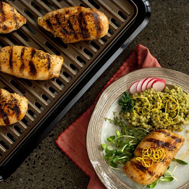 Гриль George Foreman барбекю Smokeless BBQ Grill 1606Вт, темп. режимов-3, съёмные пластины, пластик, черный
