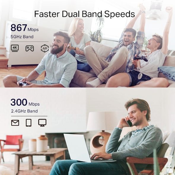 Розширювач покриття WiFi TP-LINK  AC1200, 1хFE LAN, MESH TP-Link RE330