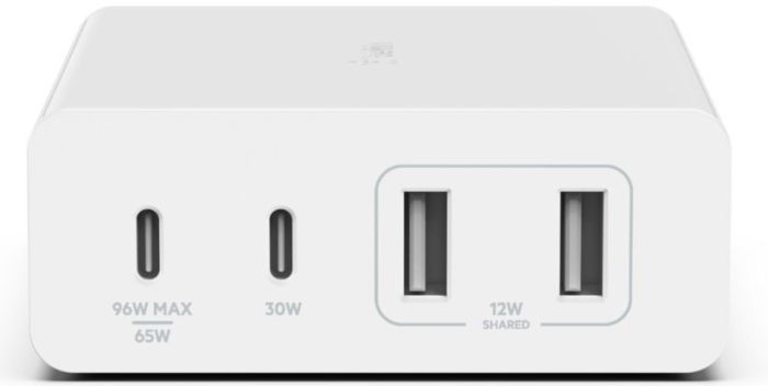 Зарядний пристрій мережевий Belkin 108Вт 2хUSB-С GAN PD PPS/2хUSB-A, білий