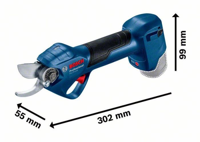 Секатор аккумуляторный Bosch Pro Pruner, 12В, 2х3Ач, d реза 25мм, 1000гр