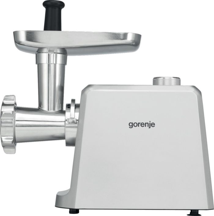 Мясорубка Gorenje, 2500Вт, 2.1кг/мин, 3 решетки, насадка для колбас, кеббе, томатов, 3 терки, пластик/металл, белый