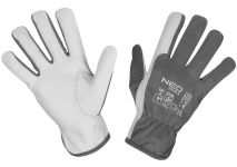 Рукавички робочі Neo Tools, козяча шкіра, р.9, сіро-білий