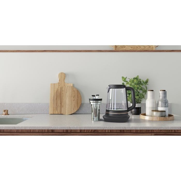 Електрочайник Electrolux 1.7л, Strix, скло, заварник, підтримка температури, чорний