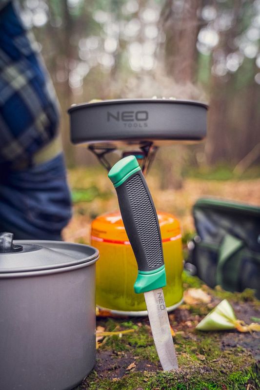 Ніж універсальний Neo Tools, 215мм, лезо 95мм, рукоятка двокомпонентна, чохол