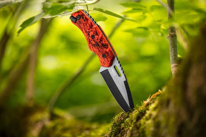 Нож тактический Neo Tools Full Tang, 200мм, лезвие 90мм, рукоятка из алюминия, кремень, чехол