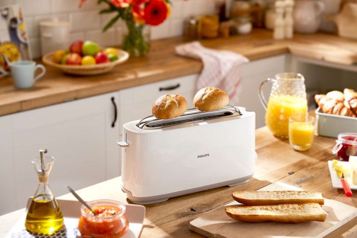 Тостер Philips Daily Collection 1000Вт, 1 отделение, пластик, белый
