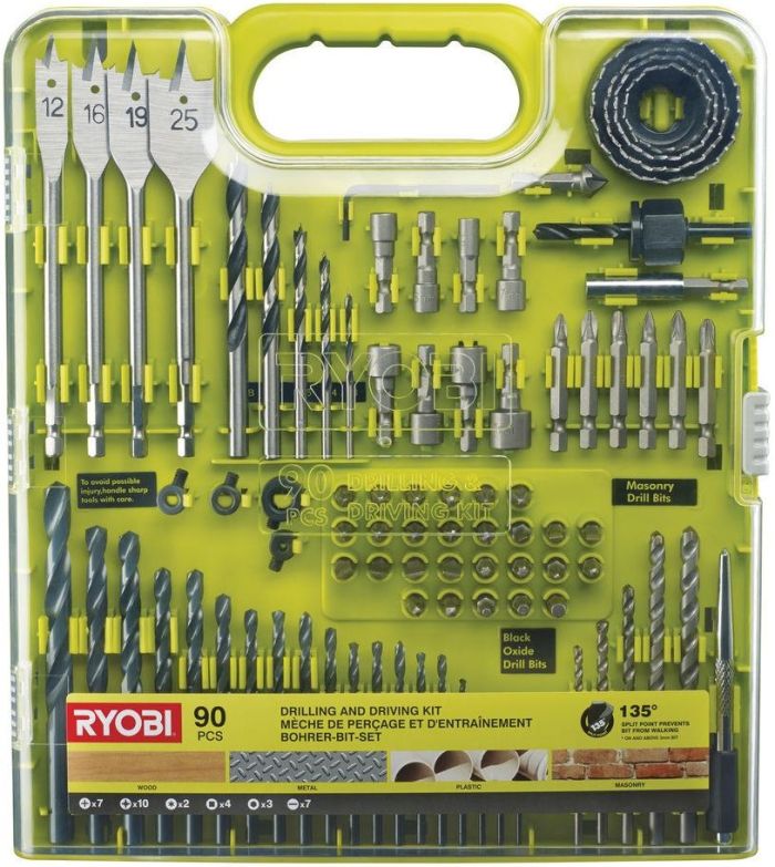 Набор бит и сверл Ryobi RAKDD90 90шт кейс