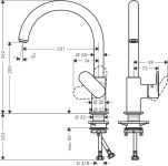 Змішувач для кухні Hansgrohe Vernis Blend M35, довж.виливу - 221мм, поворотний, 1важіль, KM260, матовий чорний
