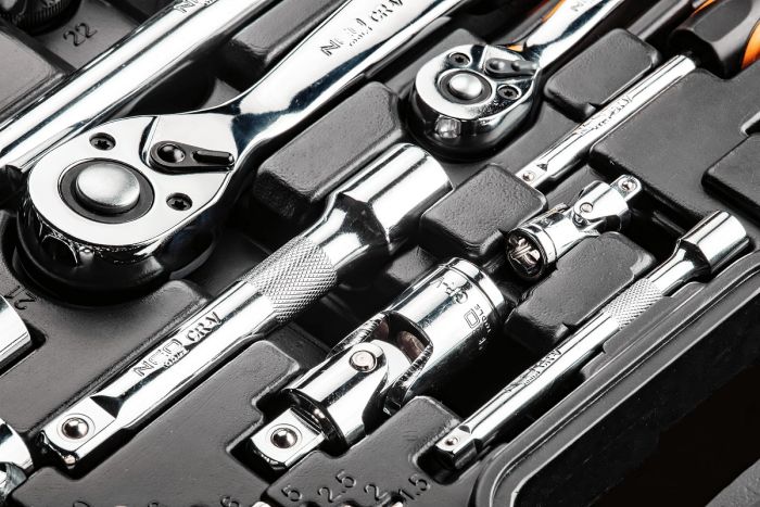 Набор инструментов Neo Tools, 1/2", 1/4", 77шт, CrV