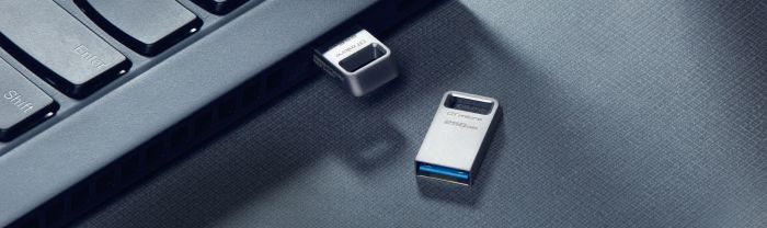 Накопитель Kingston  256GB USB 3.2 Type-A Gen1 DT Micro R200MB/s Metal