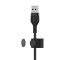 Кабель USB-A > Lightning заряджання/синхронізації Belkin 1м, плетений, силіконовий, з ремінцем на магніті, чорний