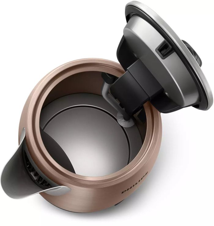Електрочайник Philips Viva Collection 1.7л, метал, LED підсвітка, мідно-чорний
