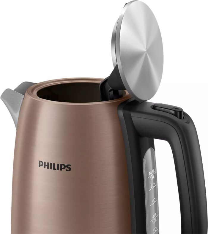Электрочайник Philips Viva Collection 1.7л, металл, LED подсветка, медно-черный